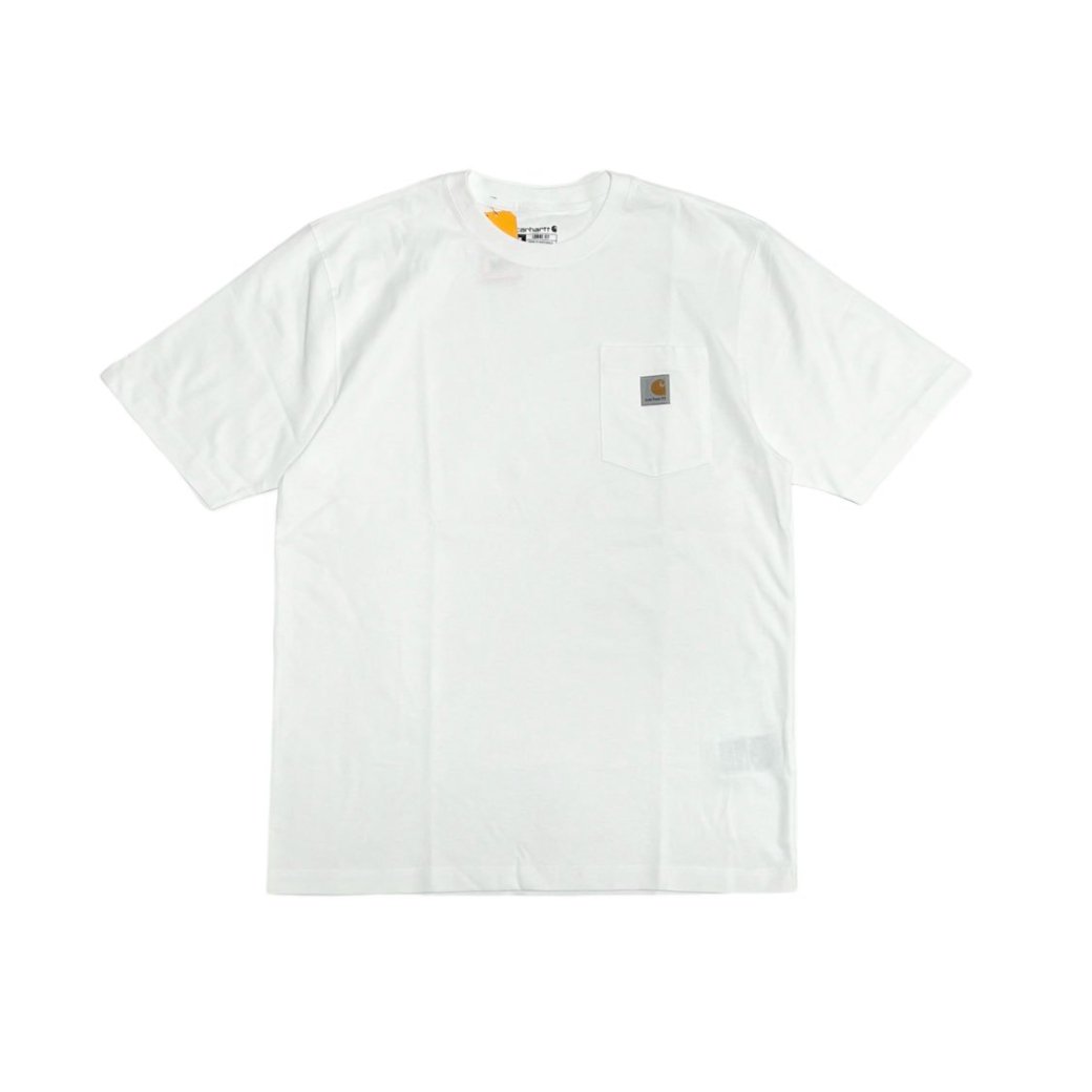 <div>CARHARTT</div>HEAVY WEIGHT<br>S/S POCKET T-SHIRT<br>LOOSE FIT<br>WHITE