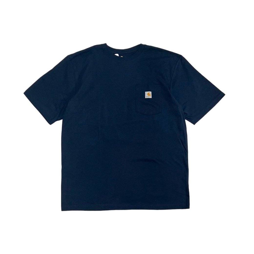 <div>CARHARTT</div>HEAVY WEIGHT<br>S/S POCKET T-SHIRT<br>LOOSE FIT<br>NAVY