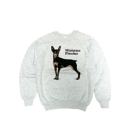 <div>MINI PINSCHER</div>90s DEADSTOCK<br>CREW SWEAT<br>DOG<br>MADE IN USA<br>GRY
