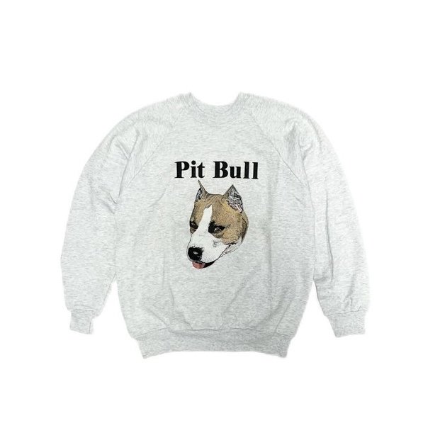 <div>PIT BULL</div>90s DEADSTOCK<br>CREW SWEAT<br>DOG<br>MADE IN USA<br>GRY
