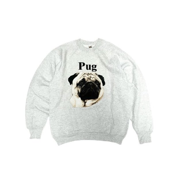 <div>PUG</div>90s DEADSTOCK<br>CREW SWEAT<br>DOG<br>MADE IN USA<br>GRY
