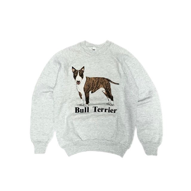 <div>BULL TERRIER</div>90s DEADSTOCK<br>CREW SWEAT<br>DOG<br>MADE IN USA<br>GRY
