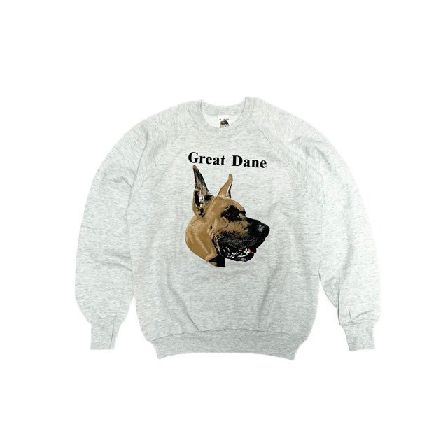 <div>GREAT DANE</div>90s DEADSTOCK<br>CREW SWEAT<br>DOG<br>MADE IN USA<br>GRY
