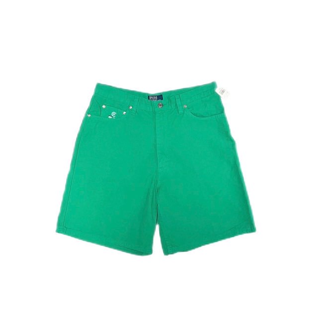 <div>Polo Ralph Lauren</div>POLO COUNTRY<br>DEAD STOCK<br>CANVAS SHORTS<br>MADE IN U.S.A<br>GRN
