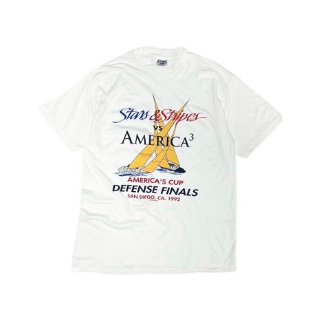 <div>AMERICA'S CUP</div>1992 SAN DIEGO<br>DEADSTOCK<br>SS PRINT TEE<br>MADE IN U.S.A<br>WHITE
