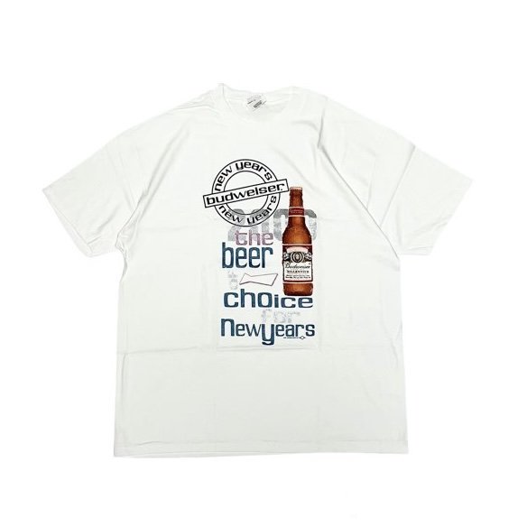 <div>Budweiser</div>OFFICIAL<br>S/S PRINT T-SHIRT<br>MADE IN USA<br>2000sDeadstock<br>WHT
