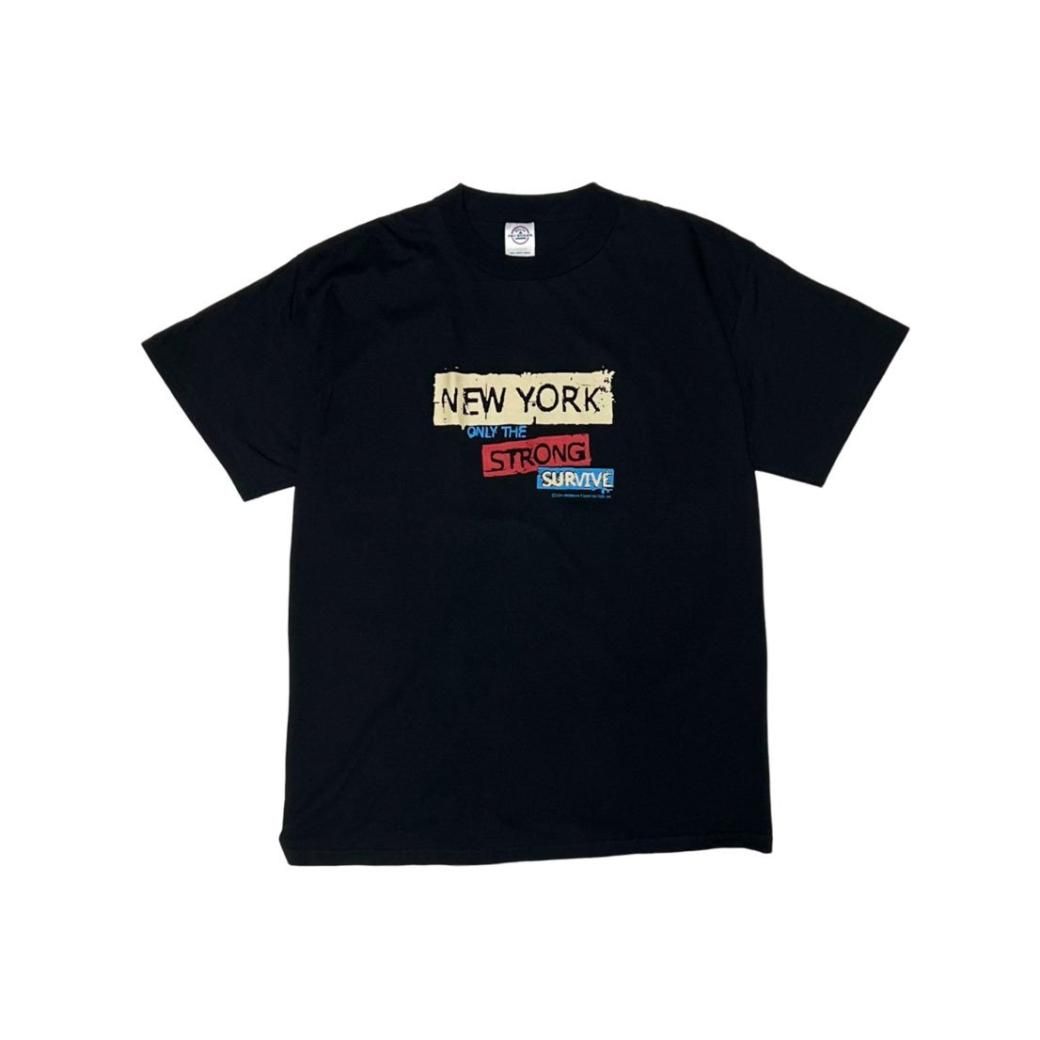 <div>NOBRAND</div>2001's DEADSTOCK<br>S/S PRINT T-SHIRT<br>NEW YORK<br>MADE IN U.S.A<br>BLACK