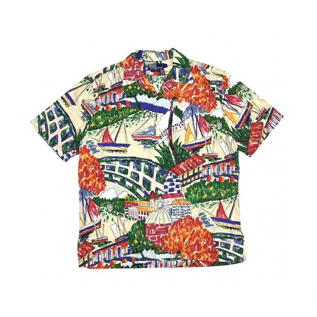 <div>Polo Ralph Lauren</div>DEADSTOCK<br>S/S PRINT SHIRT<br>HANDDRAW<br>ORGxMLT 