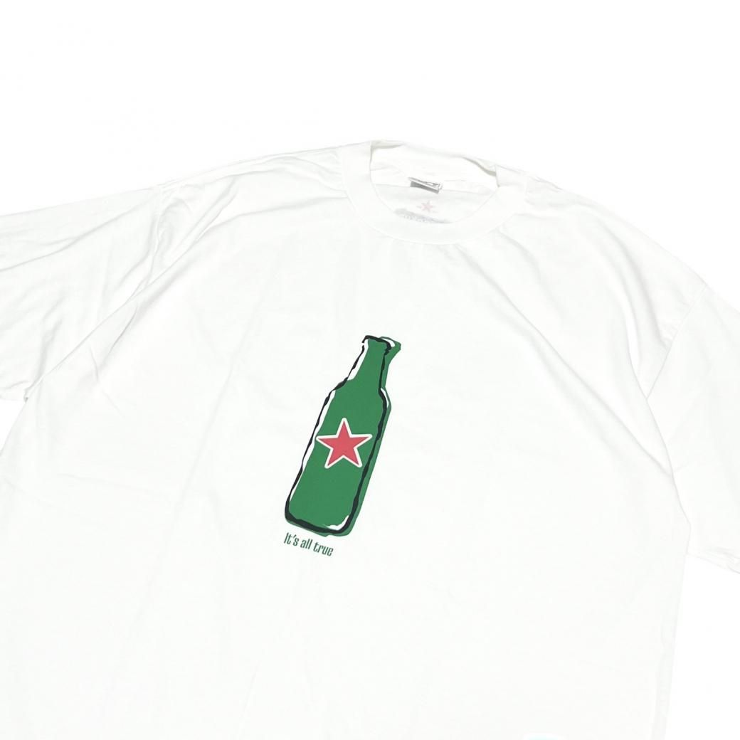 【激レア】Heineken 七分袖カットソー ホワイト/グリーン Heineken/ハイネケン/アメリカ製/ビール/企業物/Tシャツ