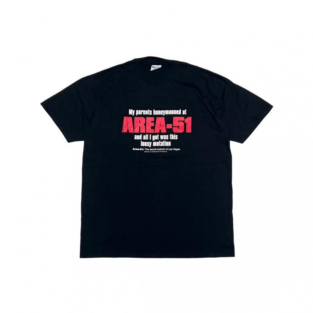 <div>AREA-51</div>2000's DEADSTOCK<br>S/S PRINT T-SHIRT<br>BLK
