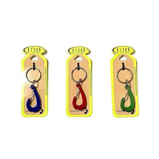 <div>BISON DESIGNS</div>CARABINER<br>FISH HOOK<br>BLUE,RED,GREEN