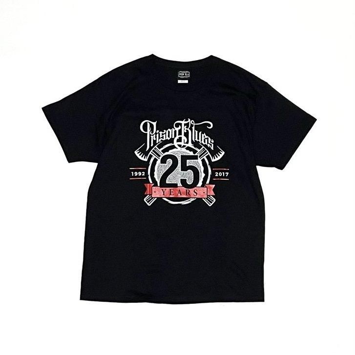 <div>PRISON BLUES</div>S/S PRINT T-SHIRT<br>25th ANNIVERSARY <br>BLKWHTRED