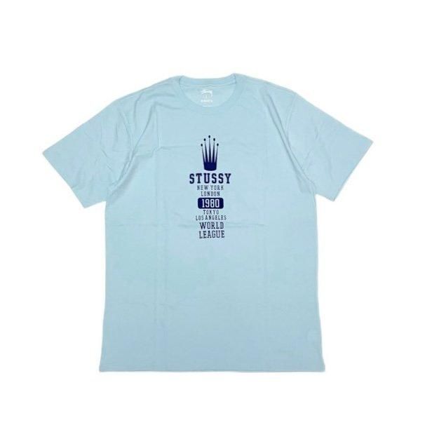 <div>STUSSY</div>S/S PRINT T-SHIRT<br>2000's Deadsdtock<br>CROWNWORLD LEAGUE<br>S.BLUE
