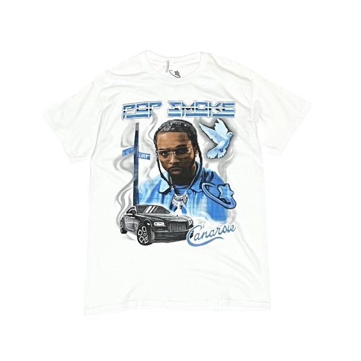 <div>POP SMOKE</div>RAP TEE<br>OFFICIAL TEE<br>WHITE