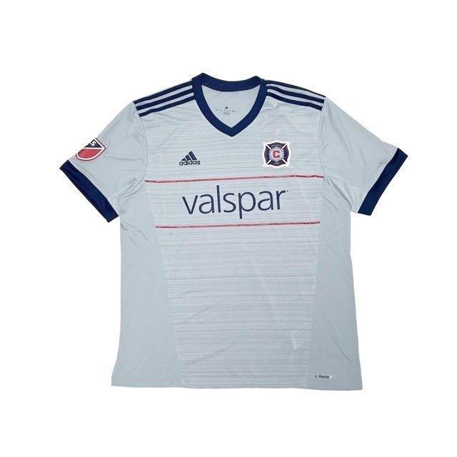 <div>ADIDAS</div>CHICAGO FIRE<br>SOCCER JERSEY<br> T-SHIRT<br>GRYNVY