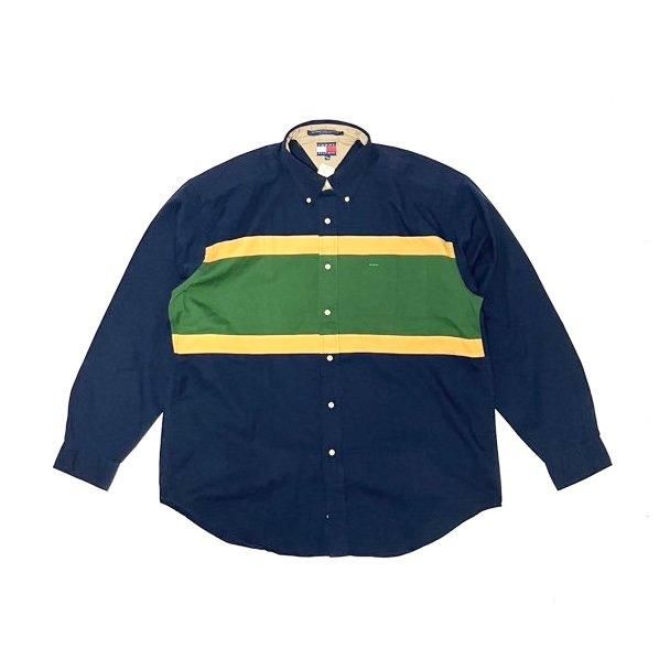 <div>TOMMY HILFIGER</div>DEADSTOCK<br> L/S SHIRT<br> NVYMRDxGRN