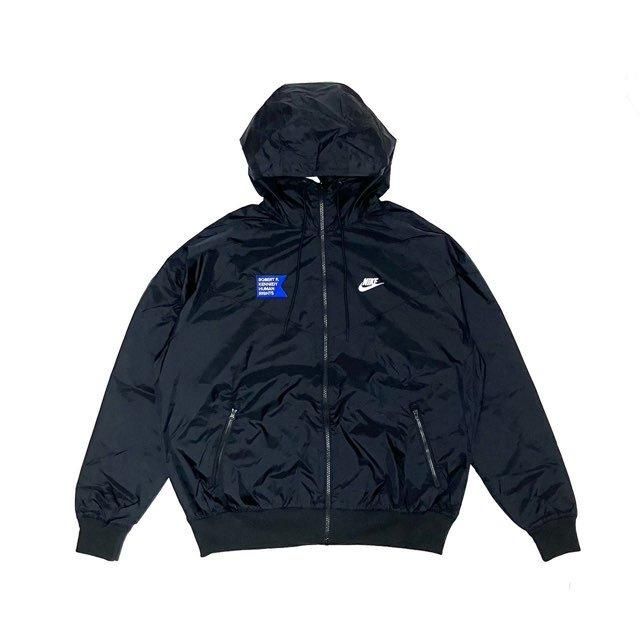 <div>Nike</div>NYLON WINDBREAKER<br>ROBERT F.KENNEDY HUMAN LIGHTS<br>BLK 