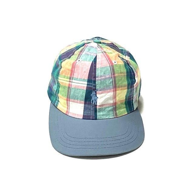 <div>Polo Ralph Lauren </div>MADE IN U.S.A<br>DEADSTOCK<br>CHECK DAD CAP<br>MULTI