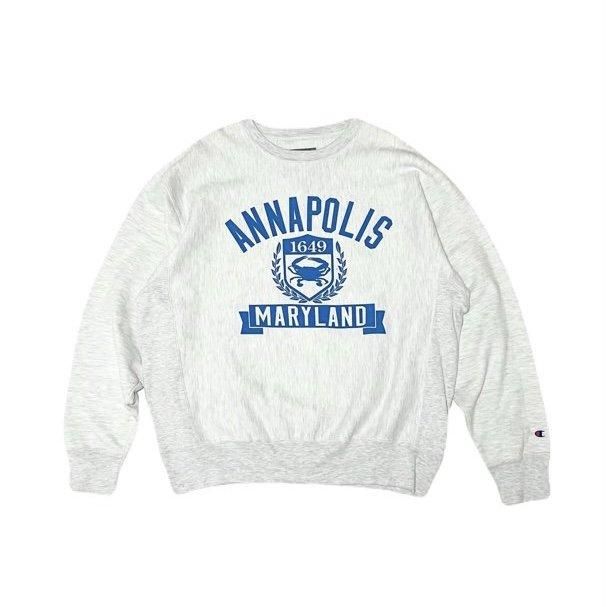<div>Champion</div>REVERSE WEAVE<br>CREW NECK SWEAT<br>ANNAPOLIS<br>S.GRY