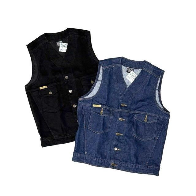 <div>PRISON BLUES</div>NO COLLAR DENIM VEST<br>ONE WASH<br>2COLORS