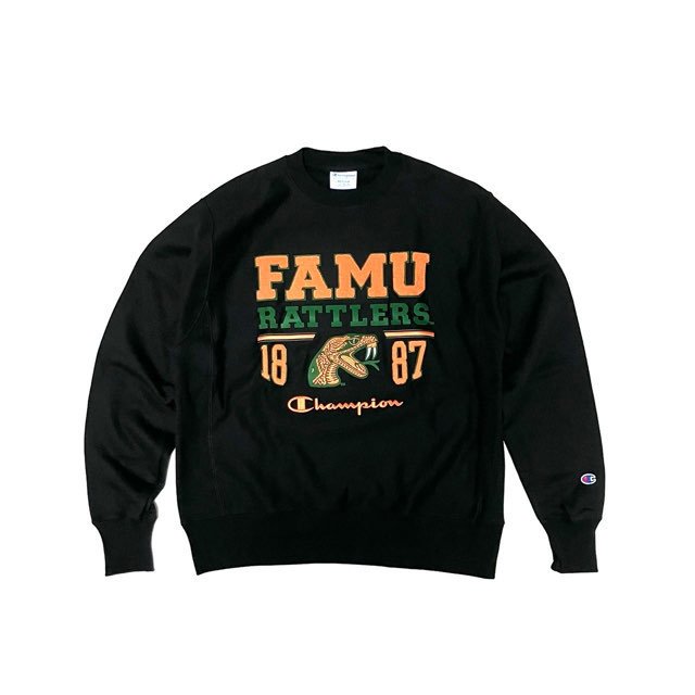 <div>Champion</div>REVERSE WEAVE<br>CREW NECK SWEAT<br>FAMU RATTLERS<br>BLACK