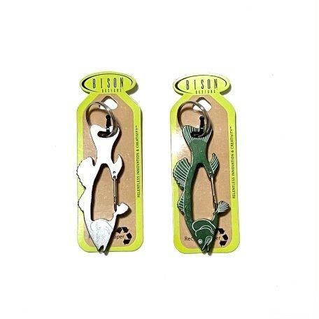 <div>BISON DESIGNS </div>CARABINER<br>BASS<br>SILVER,GREEN