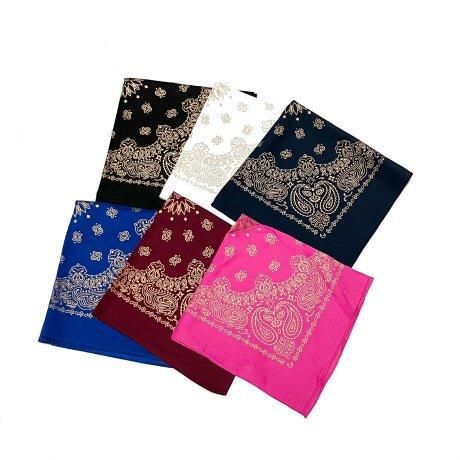 <div>HAV A HANK<br>MADE IN INDIA</div>GOLD x PAISLEY BANDANA<br>COTTON 100%