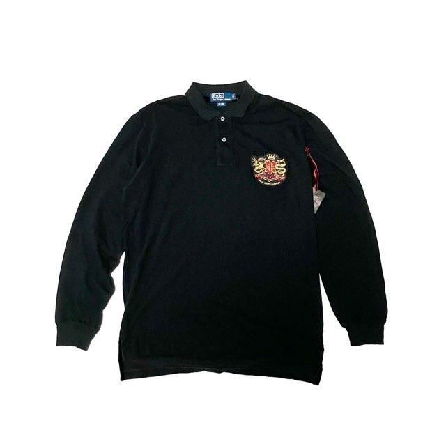 <div>Polo Ralph Lauren </div>EMBLEM<br>L/S  POLO SHIRT<br>DEADSTOCK<br>BLACK