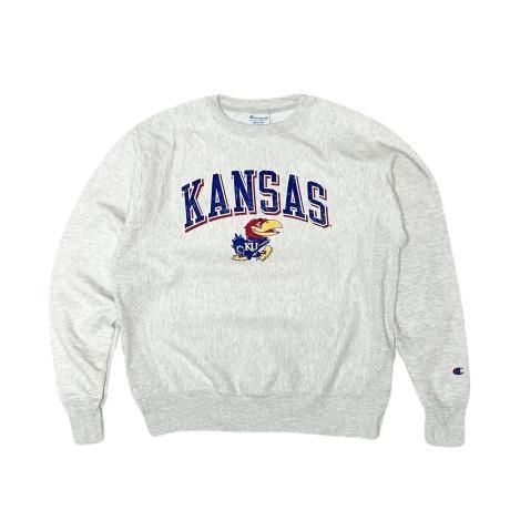 <div>Champion</div>REVERSE WEAVE<br>CREW NECK SWEAT<br>KANSAS<br>S.GREY