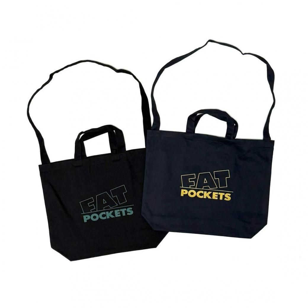 <div>FAT POCKETS</div>NOVELTY TOTE BAG<br>PRINTED BY FAT PRINT<br>NAVY/BLACK