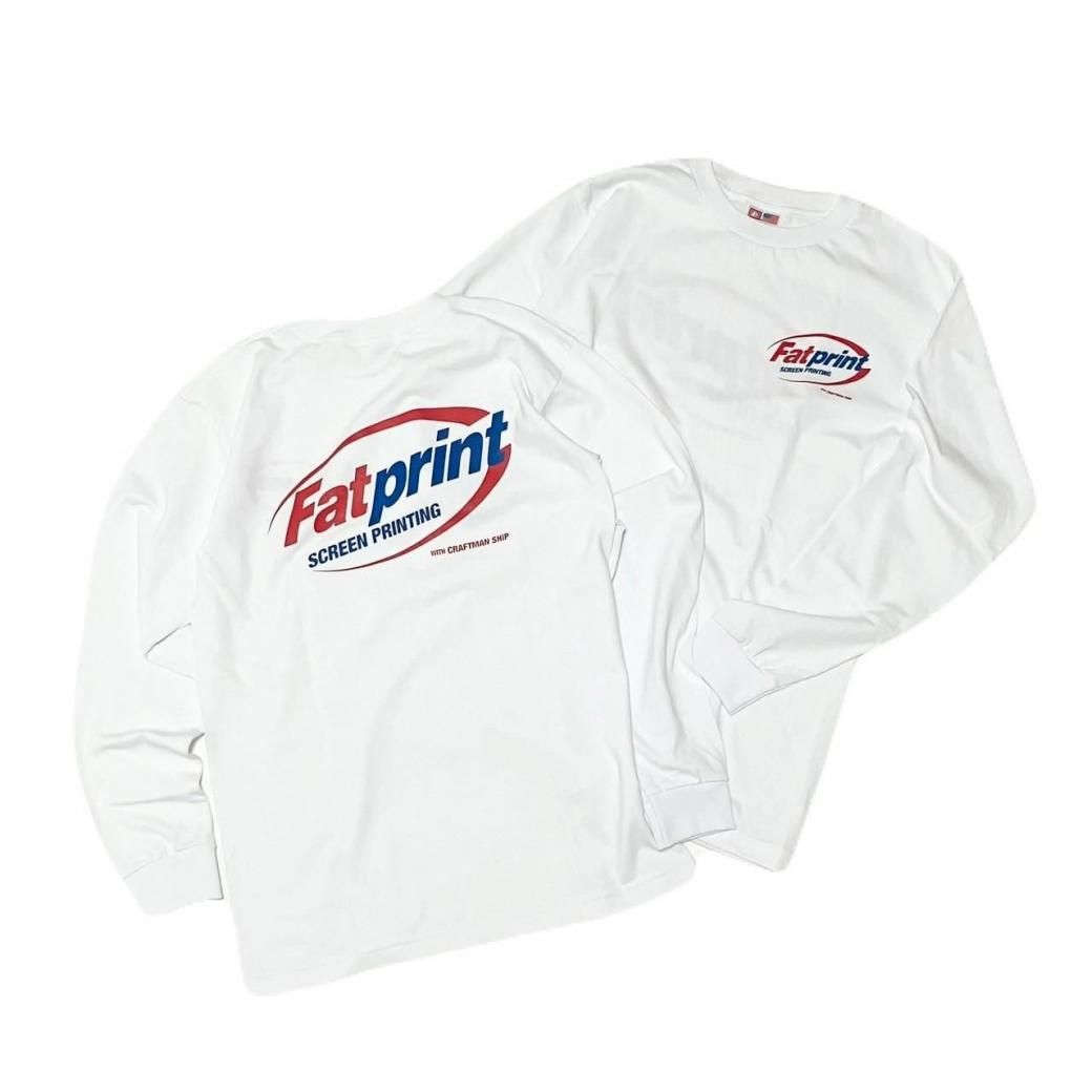<div>FAT PRINT</div>L/S T-SHIRT<br>MADE IN U.S.A/PRINTED IN JAPAN<br>WHITE
