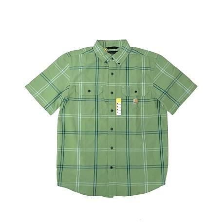 <div>CARHARTT</div>COTTON<br>S/S CHECK SHIRT<br>LOOSE-FIT<br>GREEN