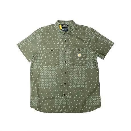 <div>CARHARTT</div>COTTON<br>S/S PRINT SHIRT<br>RELAXED-FIT<br>OLIVE
