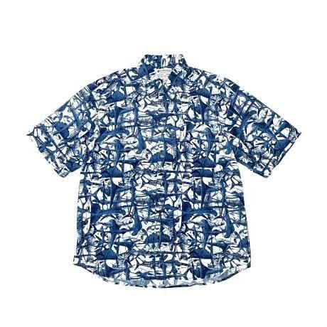 <div>Columbia</div>DEADSTOCK<br>S/S PRINT SHIRT<br>FISH<br>BLUE
