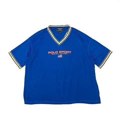 <div>POLO SPORT</div>DEADSTOCK<br>V-NECK JERSEY SHIRT<br>BLUE