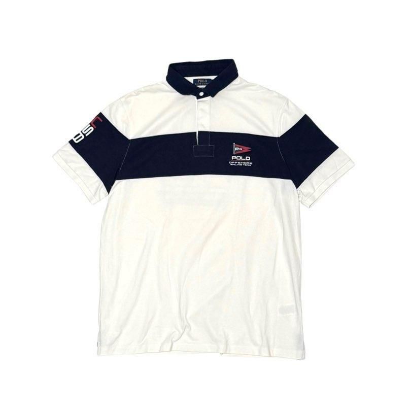 <div>Polo Ralph Lauren</div>S/S  POLO SHIRT<br>SAILING <br>WHTxNVYxRED