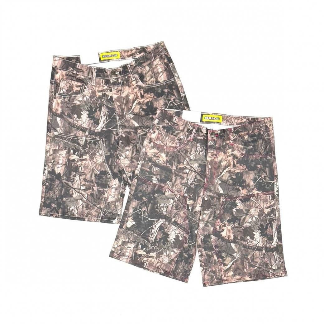 <div>NEO BLUE</div>DENIM BAGGY SHORTS<br>DOUBLE KNEE<br>REALTREE<br>WHT STITCH,PNK STITCH