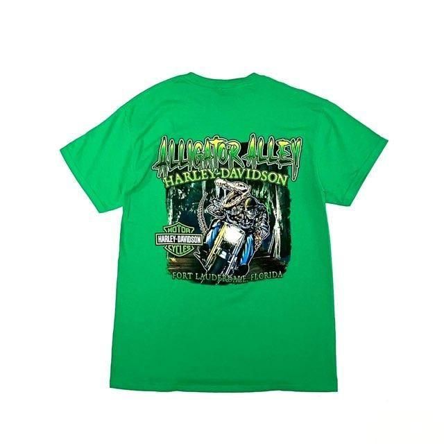 <div>HARLEY DAVIDSON</div>S/S PRINT T-SHIRT<br>GREEN