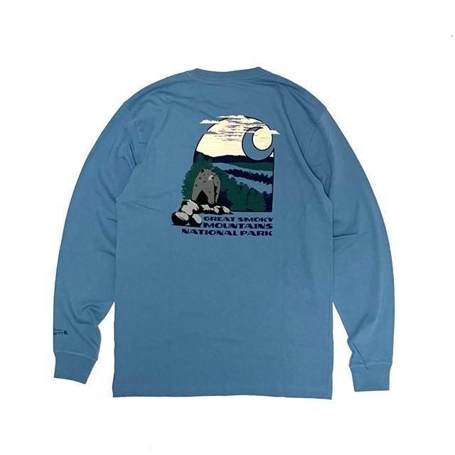 <div>CARHARTT</div>NATIONAL PARK<br>SMOKY MOUNTAIN<br>LOOSE FIT<br> L/S POCKET T-SHIRT<br>C.BLU