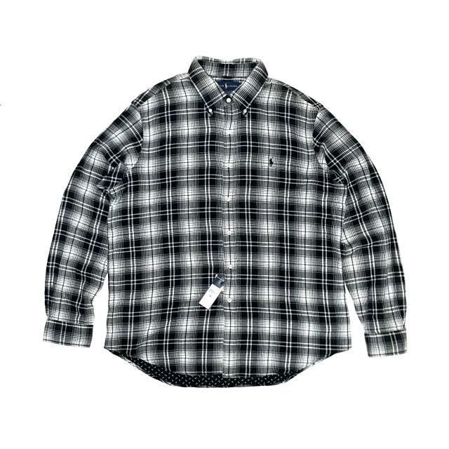 <div>Polo Ralph Lauren </div>L/S  FLANNEL SHIRT<br>BLKWHTxCHECK