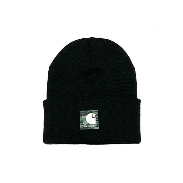 <div> CARHARTT</div>KNIT CAP<br>BEANIE<br>BLACKxCAMO