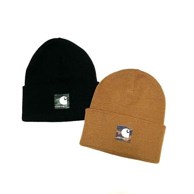 <div> CARHARTT</div>KNIT CAP<br>BEANIE<br>BLK,BRNxCAMO