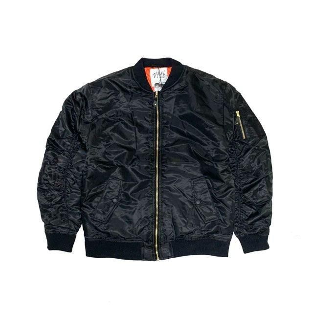 <div>SHAKA WEAR</div>NYLON MA-1 <br>FLIGHT JACKET<br>BLACK