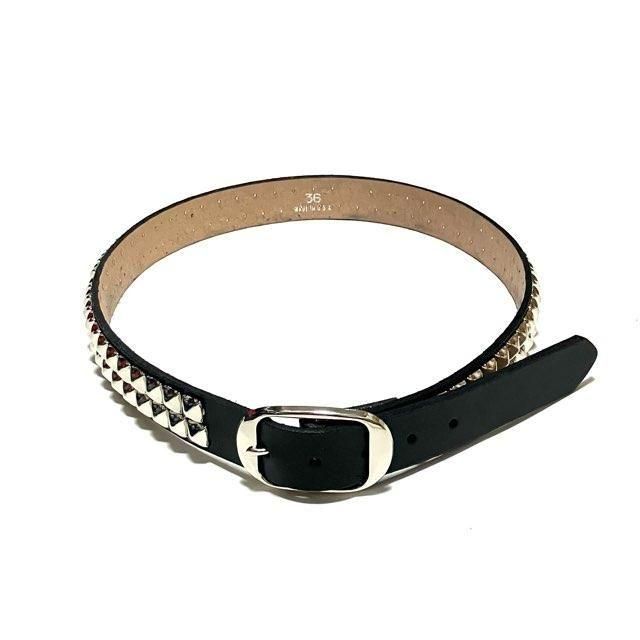 <div>BRACKNEY LEAHER</div>PYRAMID STUDS BELT<br>MADE IN U.S.A<br>BLACK