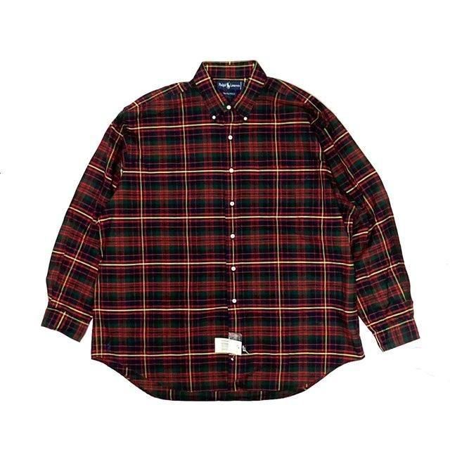 <div>Polo Ralph Lauren </div>DEADSTOCK<br>L/S CHECK SHIRT<br>BIG OXFORD<br>REDGRN