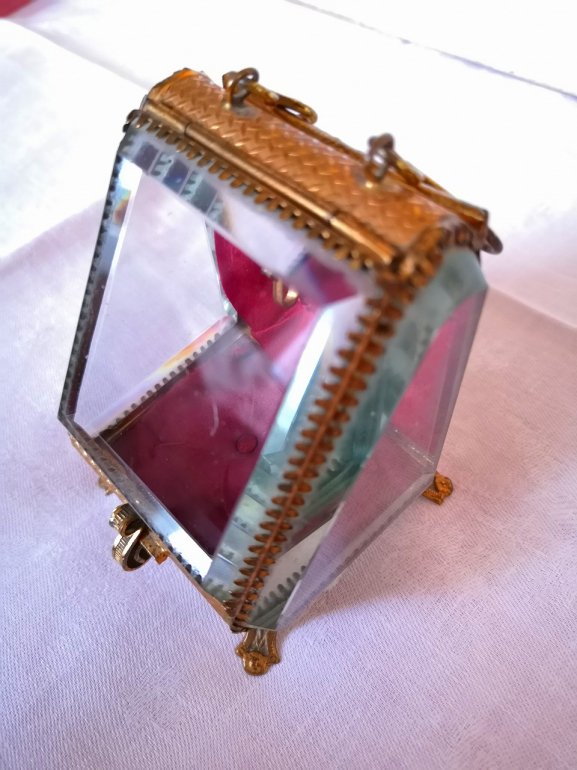 フランスアンティーク ナポレオン３世時代 クリスタル時計ボックス