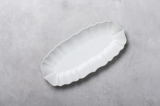 稜花 長皿 28cm 【 白百合 】 - 08felice