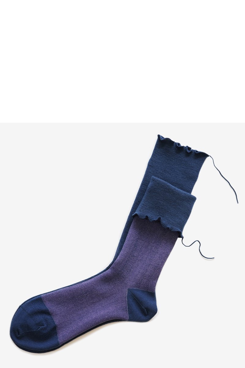 medical wool socks｜blue/light purple