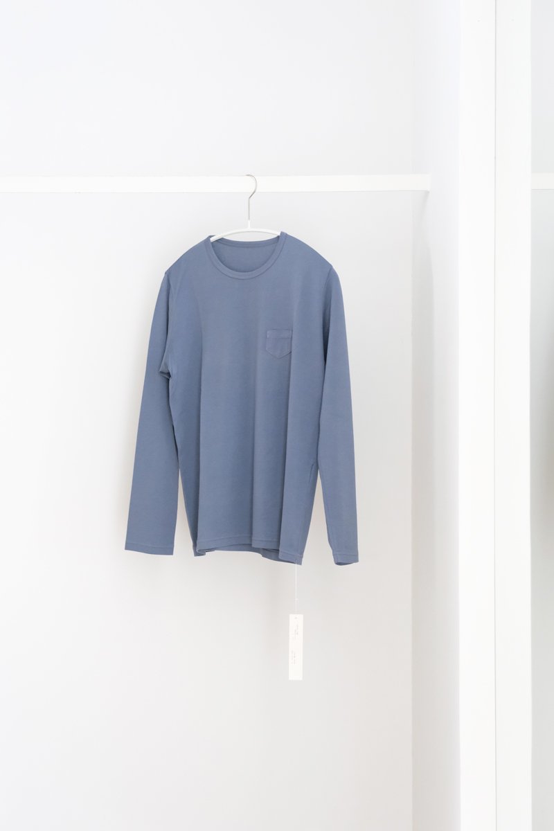 100/2マイルド天竺 Long sleeve t-shirt｜ blue gray