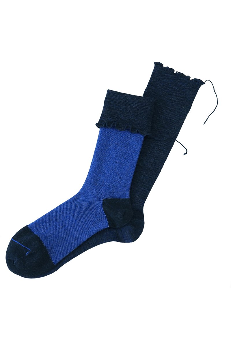 medical Wascable wool socks｜night ocean/top navy